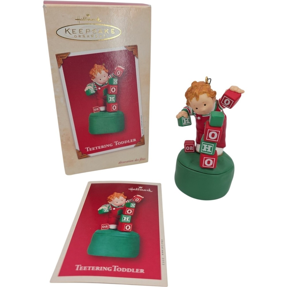 Hallmark Christmas Keepsake Teetering Toddler 2002 Holiday Ornament Sue Tague